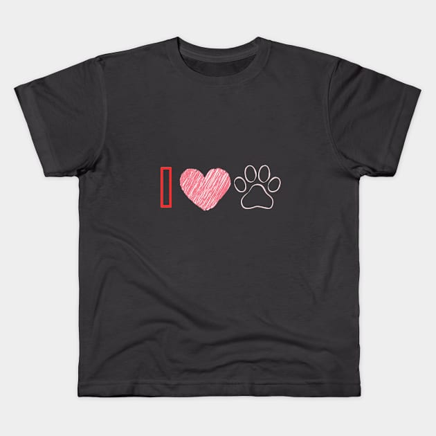 I love dogs Kids T-Shirt by TheDesigNook